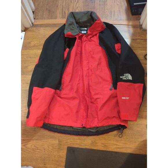 VTG 90s The North Face Red Black Gortex Mountain Lite Jacket Men's Medium - Picture 1 of 9
